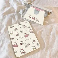 Capa Giratória Hello Kitty com Slot para Caneta Compatível iPad 7/8/9 (10.2")  Air 4/5/6 (10.9") Pro