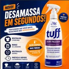 Tuff Desamassa Fácil Sem Passar Tuff Neutraliza Roupas Perfuma Spray Desamassa 350ml Fácil e Prático