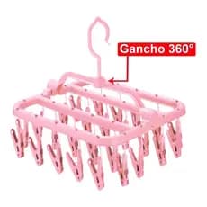 Varal Compacto 32 Prendedores para Roupas Delicadas, Varal com 32 Prendedores Prático Dobrável Luxo