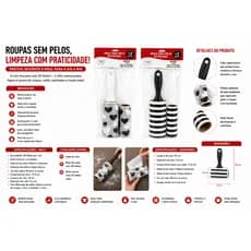 Removedor de Pelos Adesivo 20 Folhas + 2 Refis Rolo Tira Pelo Com 20 Folhas e 2 Refis Alta Aderência