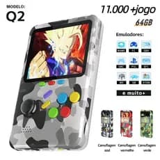Console Portátil Q2 + de 11.000 Jogos Vídeo Game Tela IPS 3.0 Polegadas,Várias cores disponíveis