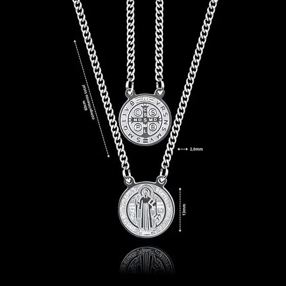 Stainless Steel Scapular Necklace 316L Stainless Steel Silver Men's Women's. Elegant gifts
