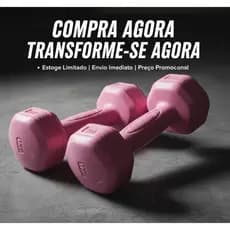 Par Halter Sextavado Emborrachado 1kg Academia Musculação