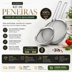 Peneiras Coador Manual Aço Inox Cozinha Kit 12cm 16cm Alta Durabilidade