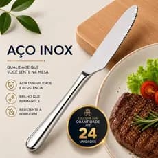 Jogo Facas Jogo 24 Aço Inox Talher Cozinha