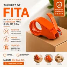Suporte Fita Adesiva Larga Aplicador Profissional Reforçado Fechamento Caixas Embalagem