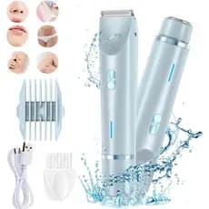 Barbeador Elétrico Beauty Bloom Bliss and Bloom, Aparador Beauty Bloom 2.0, Barbeador Elétrico 2 em 1 para Mulheres (Azu