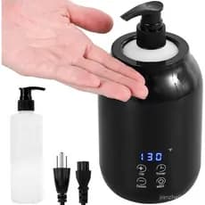 Aquecedor de Óleo de Massagem com Dispensador para Duas Garrafas, Tecla de Toque Inteligente, Aquecedor Elétrico de Loçã