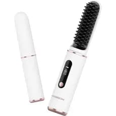 Escova Alisadora de Cabelo Sem Fio Portátil para Viagem, Escova Alisadora Iônica Quente para Mulheres, Recarregável por