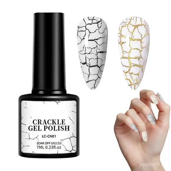 Esmalte de Unhas Crackle 7ml, Esmalte em Gel Crackle, Tinta Crackle, Esmaltes em Gel UV, Suprimentos para Manicure Femin