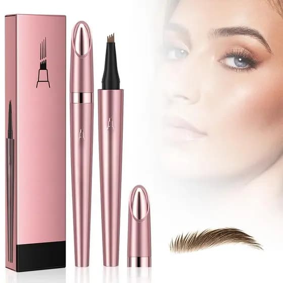 Caneta de Sobrancelha 3D à Prova d'Água para Microblading, Lápis de Sobrancelha com 4 Pontas, Maquiagem de Longa Duração