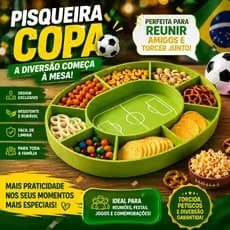 Petisqueira Campo | Envio Imediato | Copa do Mundo Futebol | Bandeja para Petiscos e Frios | Ideal para Amigos e Família