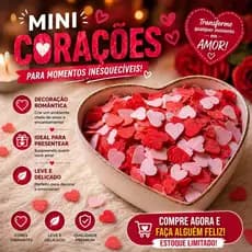 Kit 100 Mini Corações Decorativos para Momentos Românticos | Surpresas, Namorados, Festa, Artesanato