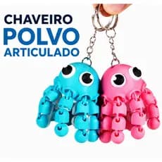 Chaveiro Polvo Engraçado Articulado | Antiestresse Fidget Mochila Chaveiros Malas | Crianças Adolescentes Jovens