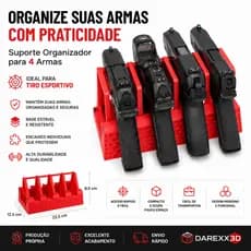 Suporte para Armas | Suporte de Bancada | Organizador para Cofre, Armário e Bancada | Tiro esportivo