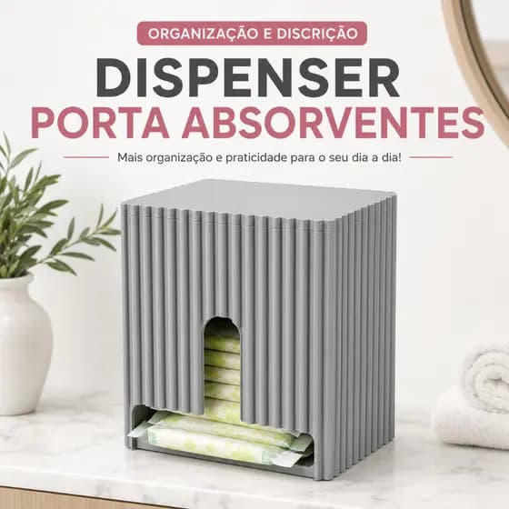 Dispenser Porta Absorventes | Organizador de Absorvente com Tampa | Decorativo e Higiênico | Vários tamannhos e cores