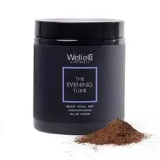WelleCo The Evening Elixir C Hot Drink Mix com Niacina, Ervacidreira e Magnésio promove a formação de colágeno e a lumi