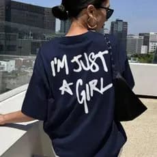Camiseta Feminina de Verão de Estilo de Rua Simples, Personalizada Roupa Feminina. Camisetas Gráficas Femininas