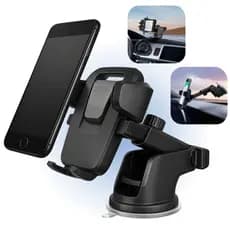 Suporte Celular GPS Veicular Universal Trava Automática Ajustável Rotação 360° Painel Parabrisa