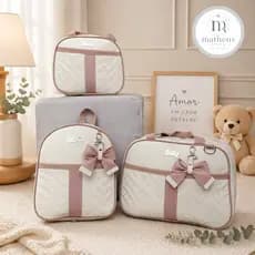 Kit Bolsa Maternidade Grande + Bolsa Media + Mochila de bebe Impermeável  3 Peças Enxoval