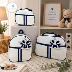 Kit Bolsa Maternidade Grande + Bolsa Media + Mochila de bebe Impermeável  3 Peças Enxoval