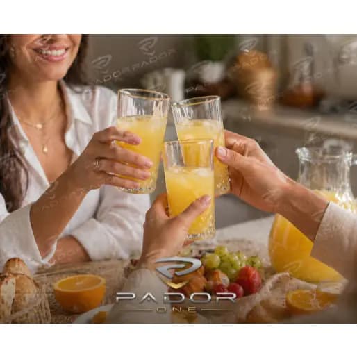 Jogo 6 Copos de Vidro 280ml Transparente com Relevo Cristal para Água Suco Drink Mesa Posta Copo Para Tomar Suco