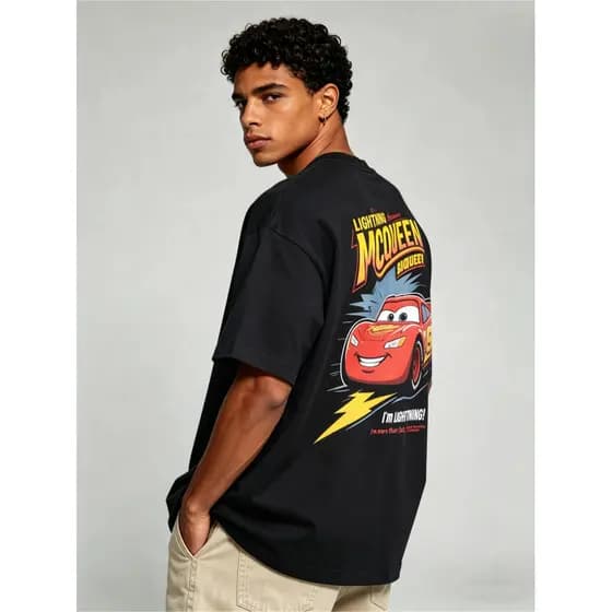 Oferta: Camiseta Masculina McQueen Dupla Face|100% Algodão|Streetwear|Básica | Dia a Dia + Esportes