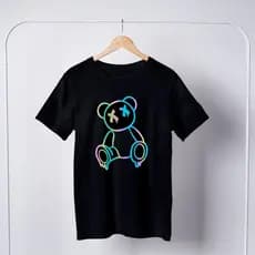 Camisa Masculina Urso Colorido Camiseta Unisexx Desenho Série Geek Adulto e Infantil
