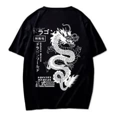 Camiseta Oversized ou Básica Dragão Academia Primavera Verão Streetwear Unissex Malha Premium Camisa
