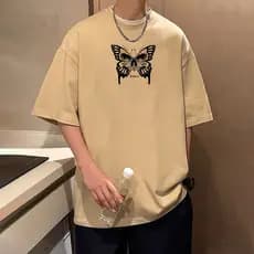Camisa camiseta básica streetwear "Caveira borboleta"