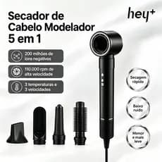 Kit Secador de Cabelo 5 em 1 1300W Profissional com Bicos Magnéticos Substituíveis – Alta Velocidade Multifuncional