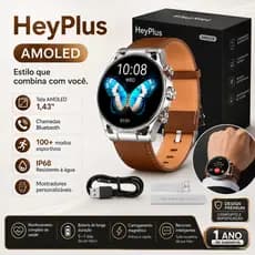 HEYPLUS GTR Smart Watch Bluetooth com Chamada e Modo Esportivo, IP67 Impermeável para Mulheres e Homens