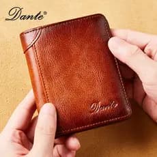 Carteira masculina carteira de duas dobras estilo Vertical primeira camada de couro Anti-roubo cartão de furto desmagnet