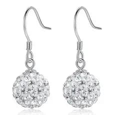 Retro checo cristal prata brincos moda strass brincos senhoras All-Match brincos elegantes