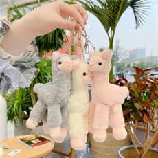Bonito Alpaca pingente de pelúcia bonito Mini boneca saco ornamento chaveiro feminino