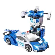 Carregamento em movimento controle remoto transformando carro com um clique transformando robô menino Educ