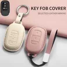 Nova Capa de Couro para Chave Remota de Carro para Honda Civic FE HRV 2024 2025 Accord CR-V Acessório Automotivo