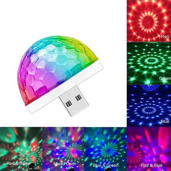 Venda De Perda À Prova De Gordura 5 Peças USB Mini Bola De Discoteca Luzes De Festa Portátil Led Atmosféricas De Carro D