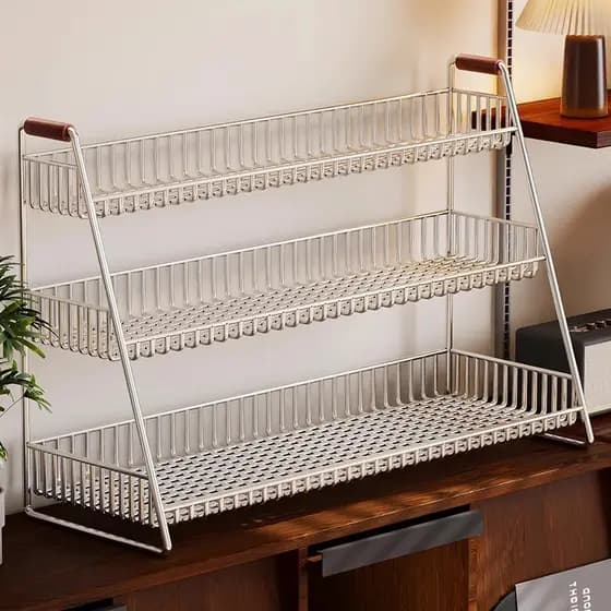 Suporte de copo rack de armazenamento de copo doméstico dupla camada Trapezoidal de aço inoxidável suporte de copo de ág