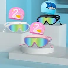 Crianças óculos de natação à prova dwaterproof água Anti-nevoeiro HD óculos de natação grande quadro meninos meninas ócu