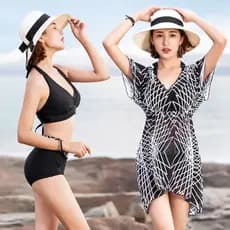 Minnotao maiô feminino dividido praia maiô férias seios pequenos reunidos mais magro olhar primavera quente blusa de mai
