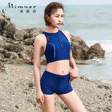 Minnotao 2026 novo estilo Split maiô feminino conservador Boxer colete estilo maiô estudante esportes maiô feminino