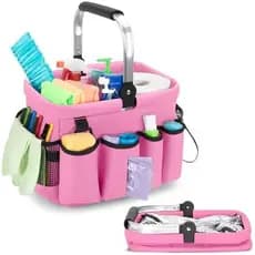 PGmoon Cleaning Caddy Organizer Com Alça , Sacola De Limpeza Vários Bolsos Para Suprimentos , Armazenamento De Produtos