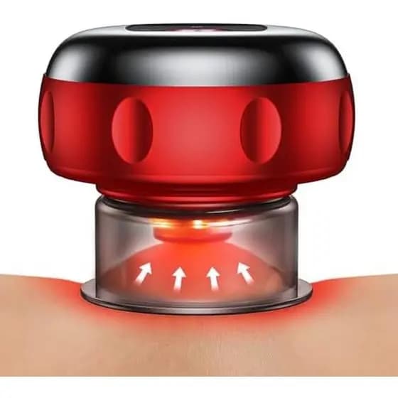 Conjunto De Massageador De Terapia De Ventosas Dinâmicas Inteligentes 5 Em 1 , 12 Níveis De Calor & amp ; Kit De Sucção