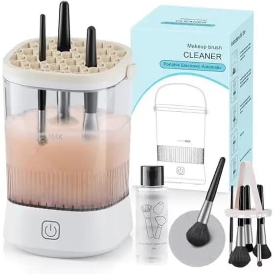 Limpador Elétrico De Pincéis De Maquiagem-Máquina De Limpeza De 12000 RPM , Automático À Prova D'água IP65 Com Solução ,