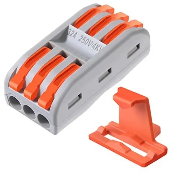 Conectores Compactos Condutores , Porca De Fio De Alavanca , Elétricos Para Emendas Em Linha De 3 Circuitos 28-12 AWG Co