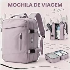 Mochila Viagem Feminina Multifuncional Reforçada Impermeável Expansível para Trilha Esportiva