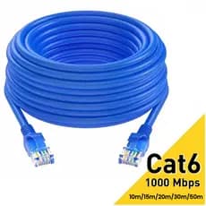 Cabo de Rede Ethernet CAT6 Blindado RJ45 1000Mbps Gigabit Alta Velocidade 10 a 50 M(Interno/Externo)