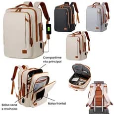Mochila 4 em 1 grande com quick charge USB・compatível com notebook