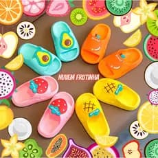 Chinelo Infantil Nuvem Frutas Morango/Abacate/Abacaxi/Laranja